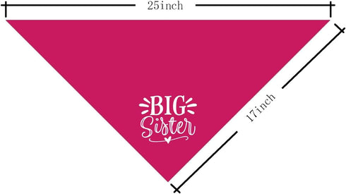 ZPPRJF Big Sister Dog Bandana, Dog Bandana, Deep Pink Pet Dog Scarf Accessories, Pet Dog Triangle Scarf, Dog Bandana