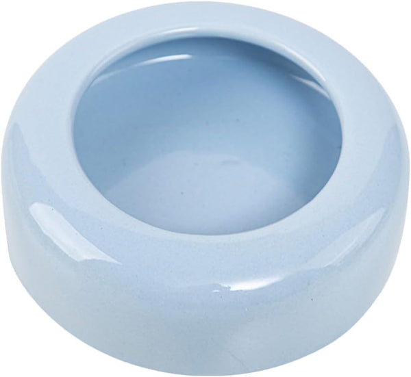 TEHAUX 1PC Ceramic Pet Bowl - Flat Water Bowl Feeder for Dogs Cats Exotic Shorthair (Sky-Blue)