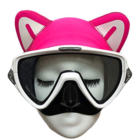 Scuba Diving Headband Pink Cat Kitty 2mm Neoprene Wetsuit Hood for Women Youth, Thermal Hair Band