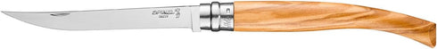 Opinel Effile Slimline Series Folding Fillet Knife, Slim Blade Folding Knife with Virobloc Locking Collar, Olivewood
