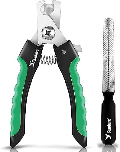 Candure Professional Dog Nail Clippers with Safety Lock, Suitable for Cats, Rabbits, and Guinea Pigs (Green, Medium to