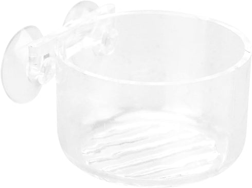 VOSAREA Acrylic Aquarium Feeder Bowl with Suction Cup Red Worm Fish Feeder