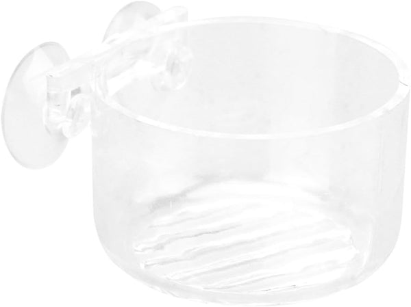 VOSAREA Acrylic Aquarium Feeder Bowl with Suction Cup Red Worm Fish Feeder
