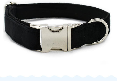 Dog Collar and Leash Set, Soft & Comfy Velvet Collar and Leash with Heavy Duty Metal Buckle, Adjustable for Small