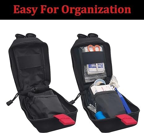 GINZER First Aid Bag EMT Pouch Molle IFAK, Small Empty Tactical Trauma Kit, Medical EDC Emergency Survival Pouch