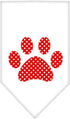 Pet and Dog Bandana Screen Printed, Red Swiss Dot Paw Yellow Small
