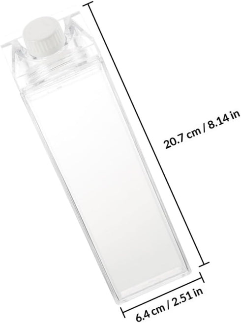 3pcs 500ml FRCOLOR Adorable Ps Milk Bottles Carton Water Containers Reusable Beverage Bottles for Home Kitchen Travel