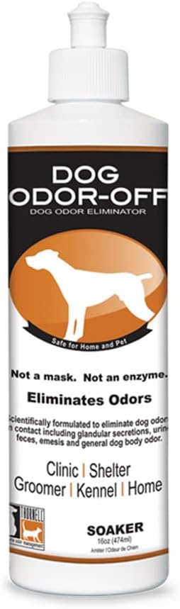 Thornell Dog Odor-Off Pet Odor Eliminator Soaker Bottle – 16 oz Ready to Use