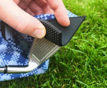 Magnetic 4-in-1 Multi Tool Golf Towel - Microfiber Waffle Design, Silicone Brush, Groove Cleaner, Bag Clip