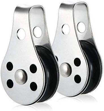 Lixada 2PCS Stainless Steel Pulley Blocks for Kayak Canoe Boat Anchor Trolley Kit