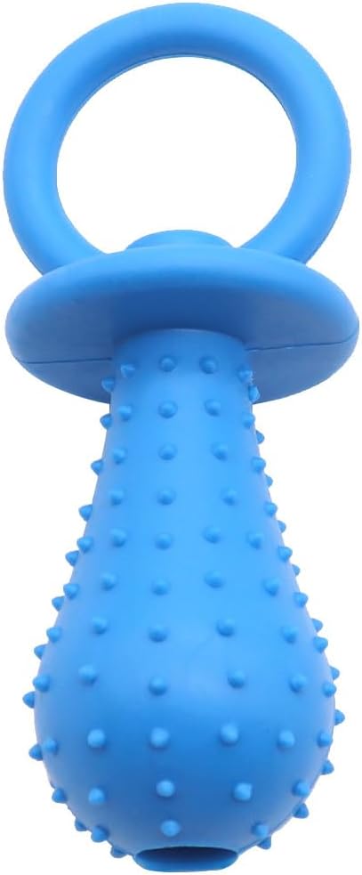Juroicessry Blue Dog Pacifier,Chew Toys,Mini Bite Resistant Bell Shape Rubber Pacifier,Pet Dog Puppy