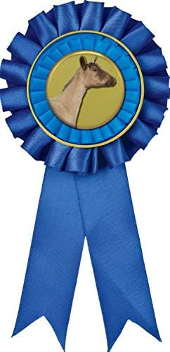 Dairy Goat Blue Rosette Ribbon, Goat Trophy Ribbon Award Prize Prime