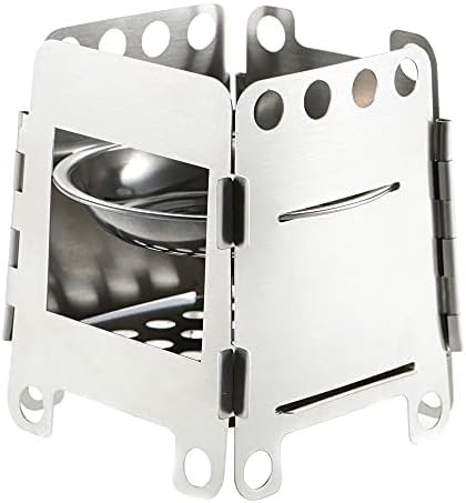 Lixada Portable Camping Stove - Wood Burning & Stainless Steel Alcohol Stove for Outdoor Use