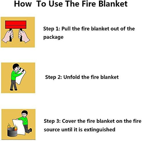 Fire Blankets - 3.3x3.3ft Fiberglass Retardant Blankets for Emergency Survival Kit, Durable Design