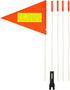 High Visibility Bike Flag with 6 Feet Pole, Orange Flag with Reflective Strip, Heavy Duty Fiberglass