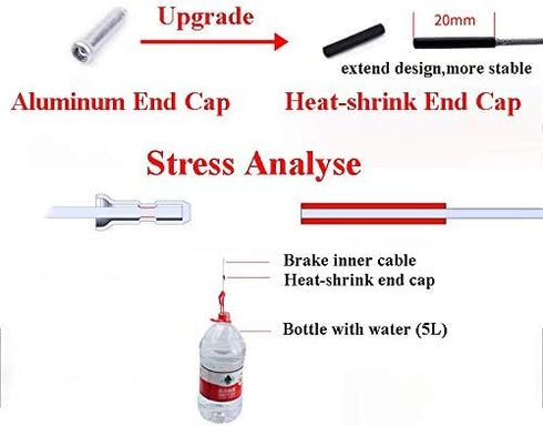 Universal Bicycle Brake & Shift Derailleur Cable Complete Set with Aluminum End Caps for Mountain Road MTB Bike