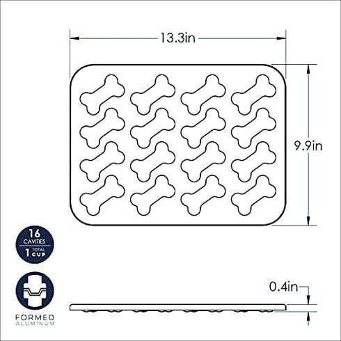 Nordic Ware Puppy Love Pan, Navy, 16 Cavities