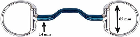 R G EQUESTRIAN TACK Eggbutt Ported Mouth Blue Alloy Bits, Horse Riding Sweet Iron Bit Snaffle Bits