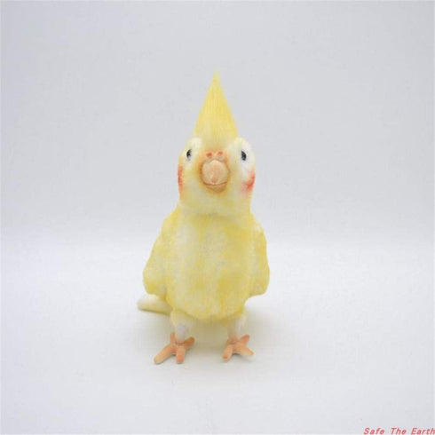 TAMMYFLYFLY Lifelike Cockatiel Parrot Bird Plush Stuffed Animal Toy - Cute Yellow Bird Model
