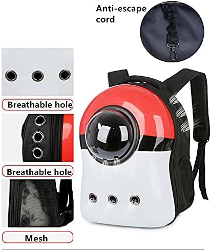 Pet Travel Carrier, Cat Dog Dome Space Capsule Backpack, Portable Waterproof Breathable Knapsack for Hiking (Blue/White)