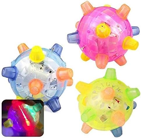 Arinda Jumping Activation Ball for Dogs, Flashing Ball with Light and Sounds, Jumps Automatically