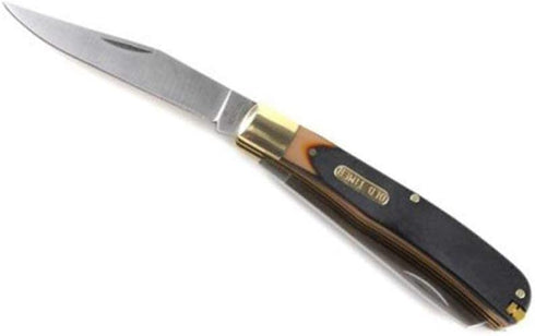 Old Timer 96OT Bearhead Trapper Folding Pocket Knife, 7.4in with 2 High Carbon SS Blades, Tweezers