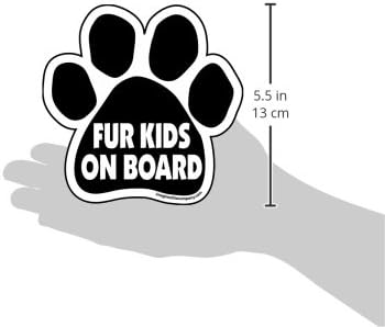 Imagine This Fur Kids on Board Paw Car Magnet, 5-1/2-Inch by 5-1/2-Inch