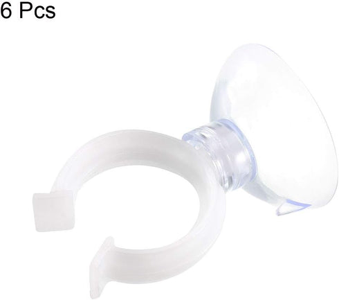 uxcell 6Pcs Aquarium Suction Cup Clips, Airline Tube Holders Clamps for Fish Tank Clear 19mm