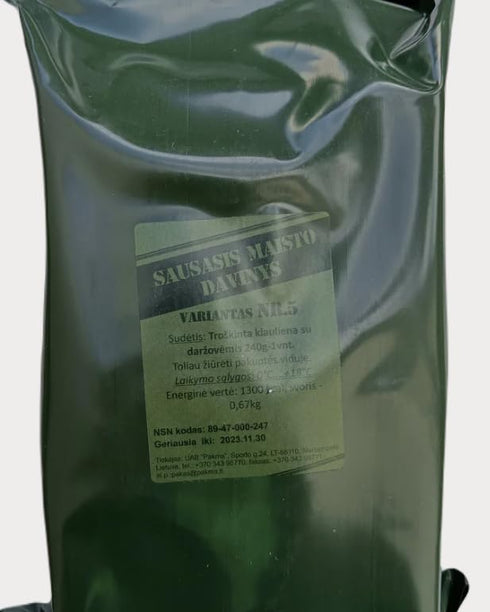 Generic Original Lithuanian MRE (1 Stewed Pork with Rice)