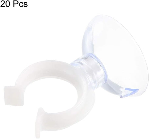 uxcell Aquarium Suction Cup Clips, Airline Tube Holders for Fish Tank Clear 17mm, 20Pcs
