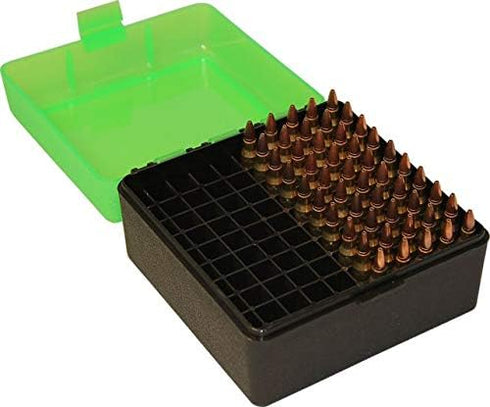 MTM 100 Round Rifle Ammo Box 17, 204, 223, 5.56x45, 6x47 by MTM