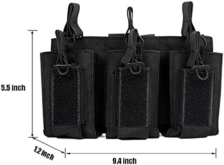 Triple Mag Pouch Open-Top Rifle and Pistol Magazine Pouches for M4 M16 AK Military Gear