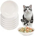 Ceramic Cat Food Bowl Set, Wide Shallow Bowls for Whisker Fatigue Relief, 6 Pack, 8.5 oz, 5.75 inch, White