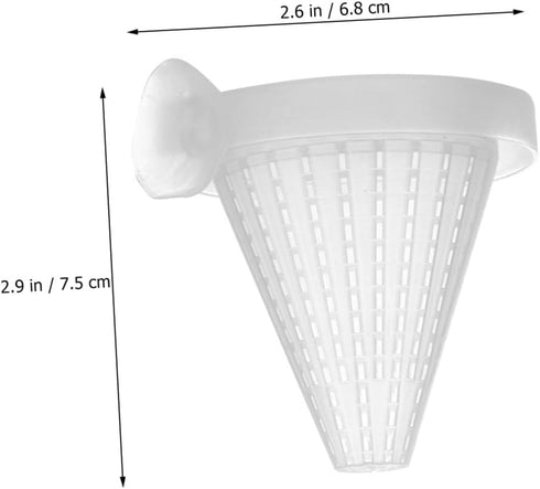 3pcs SHOWERORO Aquarium Red Worm Feeding Cups with Suction Cups Small Cone Feeder for Fish Tank Automatic Fish Feeder