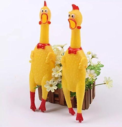 2 Pack Large Screaming Chicken Toy Rubber Squawking Chicken 12 inch