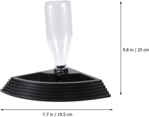 POPETPOP Triangle Reptile Water Feeder: Plastic Automatic Water Dish for Turtle Gecko Lizard, 7.66X7.07X9.82inch (Black)