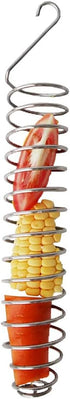QBLEEV Stainless Steel Bird Food Holder, 25cm Long, For Parrots, Fits Nuts, Fruits, Vegetables, Chew Toys