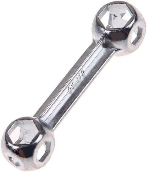 SaiDian Mini Pocket Wrench 2Pcs Dog Bone Hexagon Bicycle Repair Tool Metal Spanner 6-12mm Hexagon Holes Silver