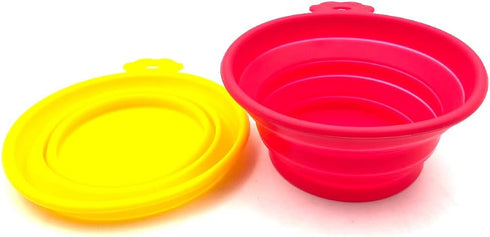 Large Collapsible Dog Cat Bowl, 2 Pack Portable Foldable Pet Bowl for Walking and Traveling
