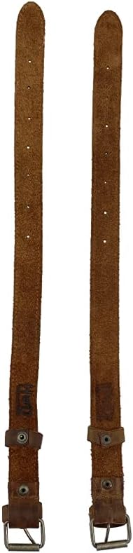 Hide & Drink Set of 2 Rustic Bicycle Ankle Bands - Adjustable Straps with Brass Metal Buckle, Handmade Leather