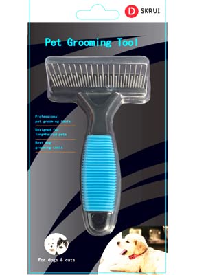 Undercoat Rake for Dogs - Safe Dematting Comb for Medium to Long Undercoats, Easy Mats & Tangles Removing