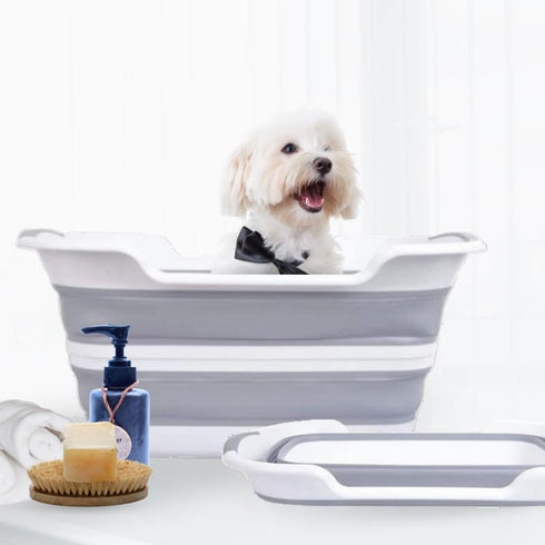 CYGNE Dog Bath Tub | Collapsible Bathtub with Water Drain Plug | Portable Foldable Design for Pet Puppy Small Dogs