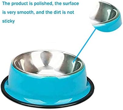 YUDANSI 3 Pack Stainless Steel Cat Bowls - Puppy Small Dog Food and Water Dish Set - Non Skid Anti Slip