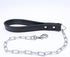 2 Inches Wide Leather Rhinestone Crystal Diamante Jeweled Dog Collar Chain Leash Set for Pitbull, Bulldog, Doberman