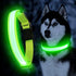 YFbrite Ultra Light Adjustable LED Dog Collar, Rechargeable Glowing in The Dark for Small, Medium, Large Dogs (Green,