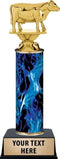Personalized Cow Trophy, 9.5" Blue Dairy Cow Trophy Award, Customize Now Prime