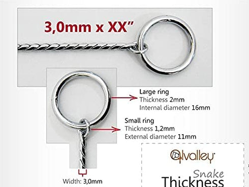 Alvalley Metal Chain Dog Show Collar - Adjustable Pet Slip Collar for Toy, Small, Medium, Large, Extra Large Dogs