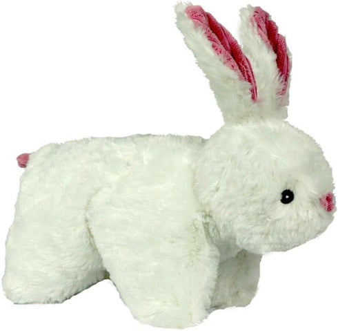 HuggleHounds Plush Dog Toy, Interactive Durable Stuffed Squooshie Bunny for Small and Large Breeds