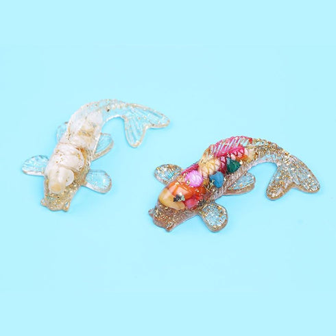 Opexicos 4Pcs Decorative Crystal Gravel Drop Glue, Fish Shape Small Ornaments for Fish Tank Aquarium Pool