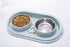 Double Dog Cat Food Bowls, Stainless Steel Pet Bowls Dog Water Bowls with No-Spill and Non-Skid PP Station, Food Water Feeder for cats and small dogs